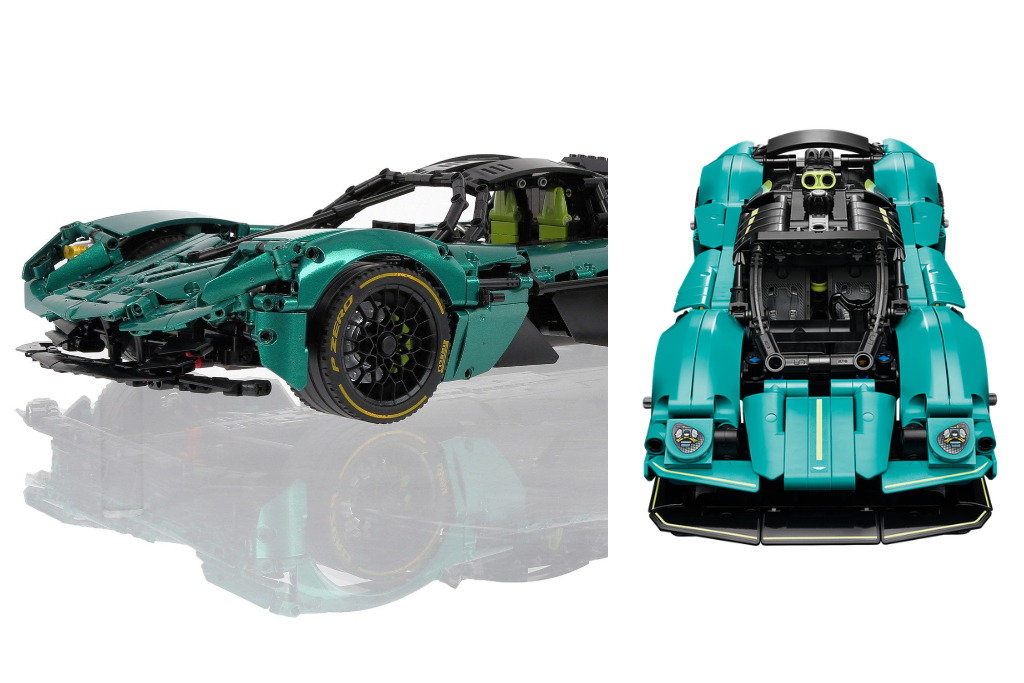 Phiên bản mô hình LEGO Technic Aston Martin Valkyrie nổi bật với màu Podium Green và thiết kế gullwing đặc trưng.